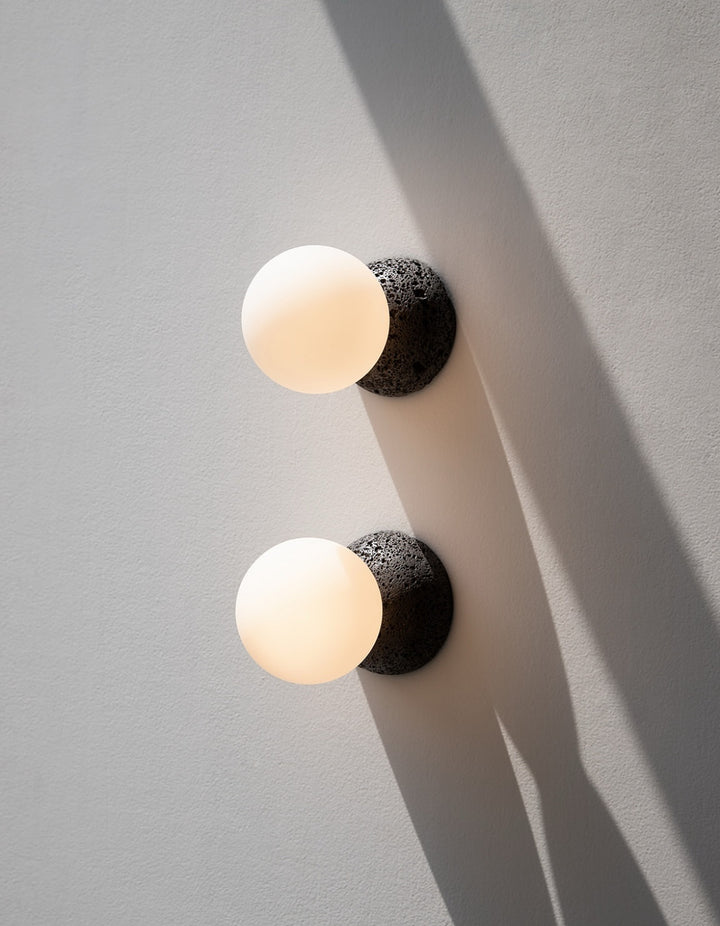 Modern Wall Lights with Concrete and Glass Globes