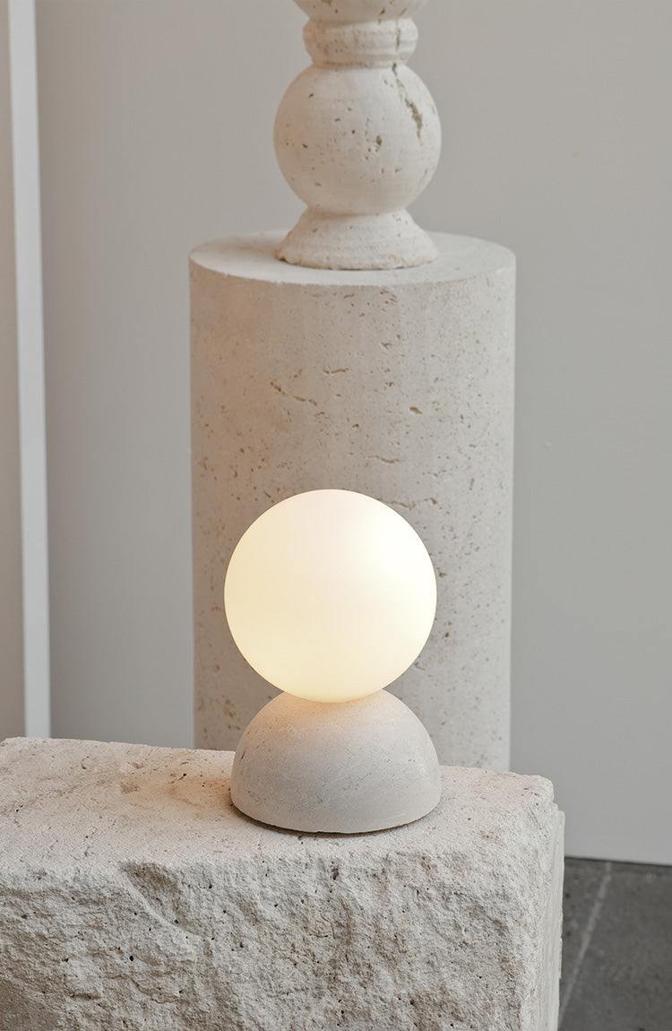 Modern Table Lights with Concrete and Glass Globes