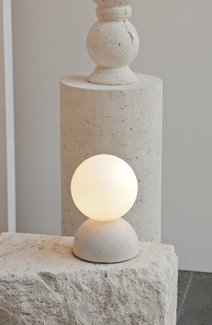 Modern Table Lights with Concrete and Glass Globes
