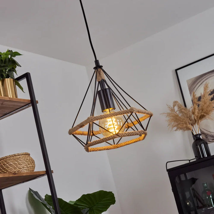 Rustic Rope Pendant Light