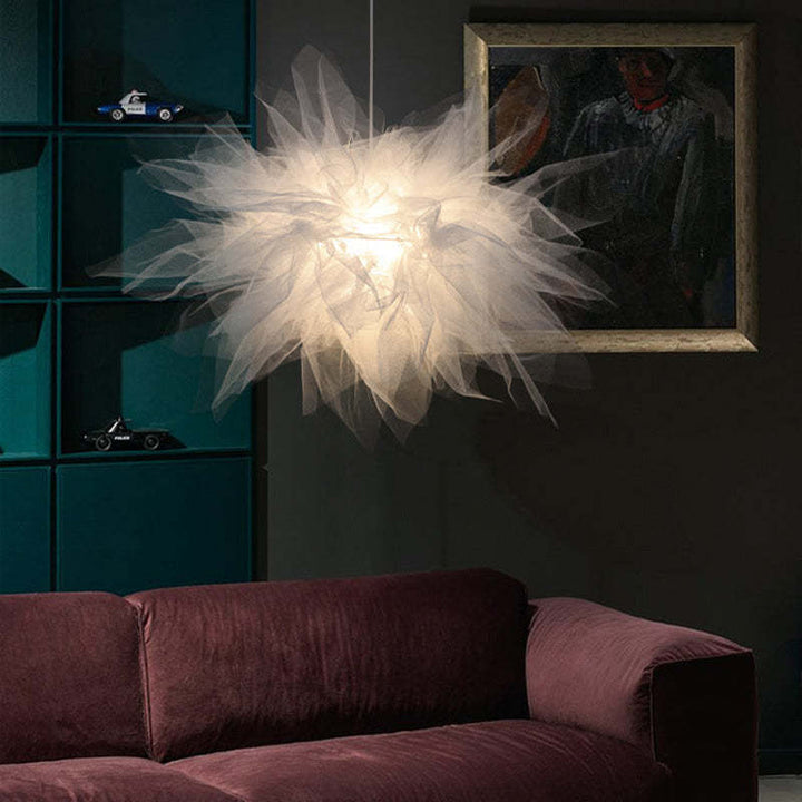 Modern Pendant Light with Artistic Tulle Shade