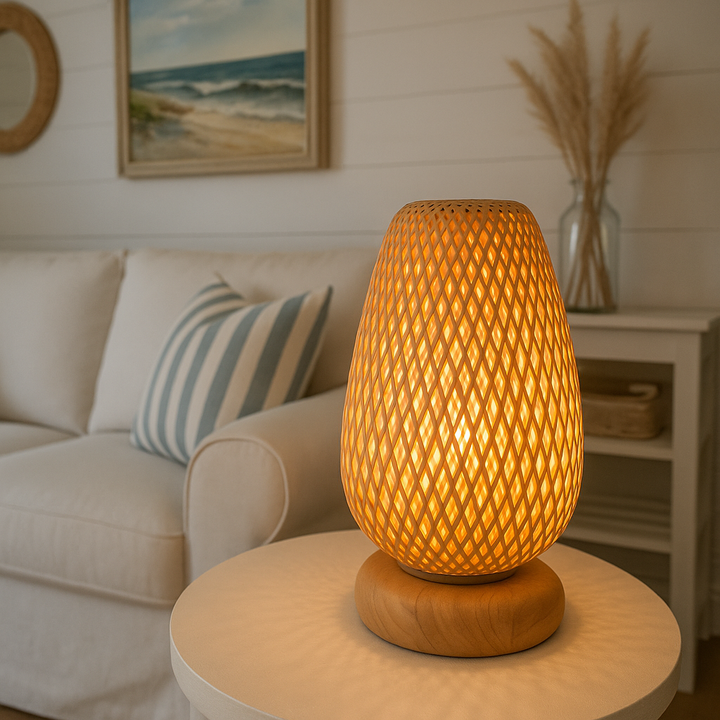 Tall Woven Rattan Table Lamp