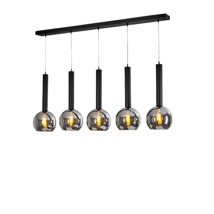 Modern Pendant Light with Smoky Grey Glass