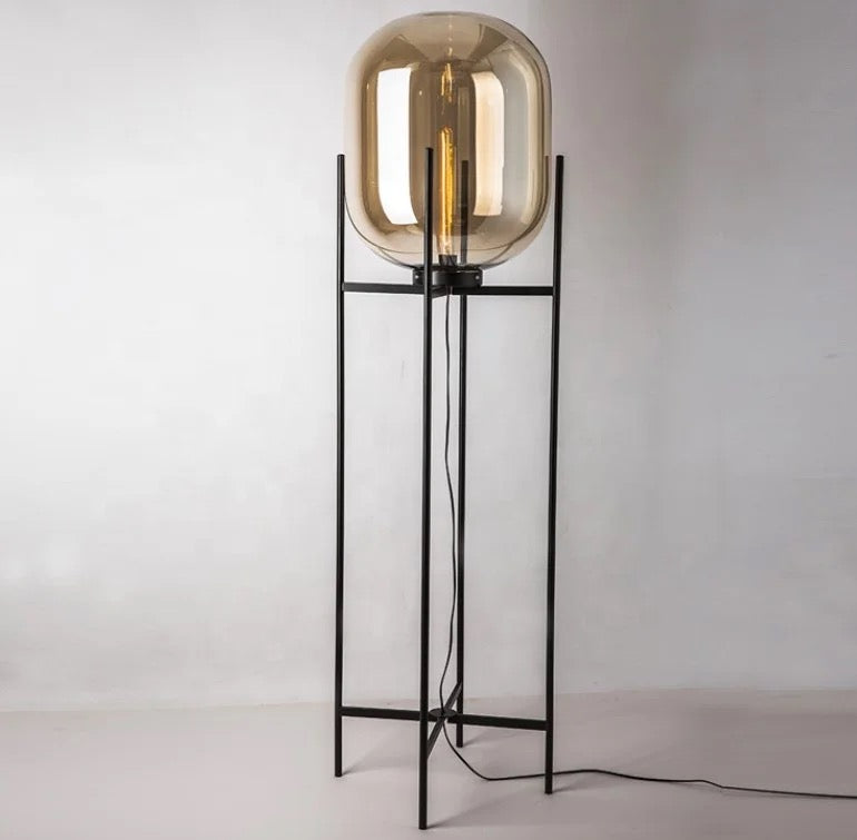 Smoked Glass Floor Lamp