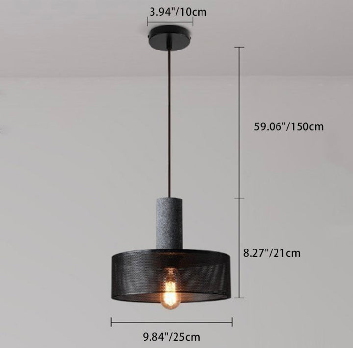 Industrial Concrete and Metal Pendant Light