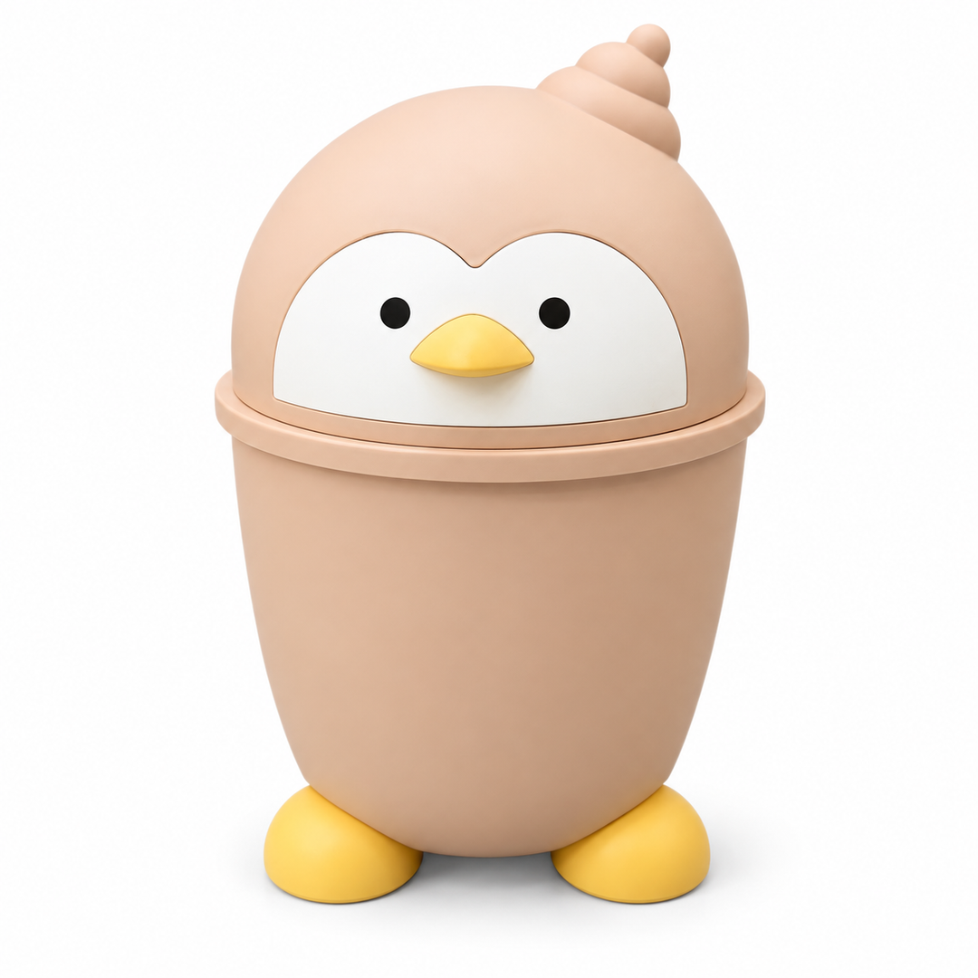 Duck-Shaped Mini Waste Bin with Lid