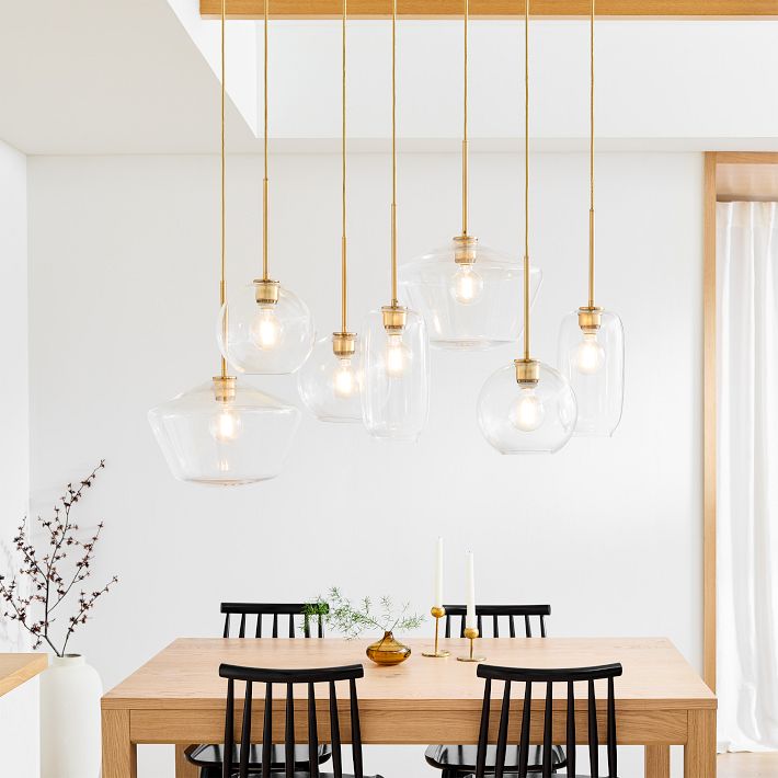 Modern Multi-Light Pendant with Opal Glass Shades