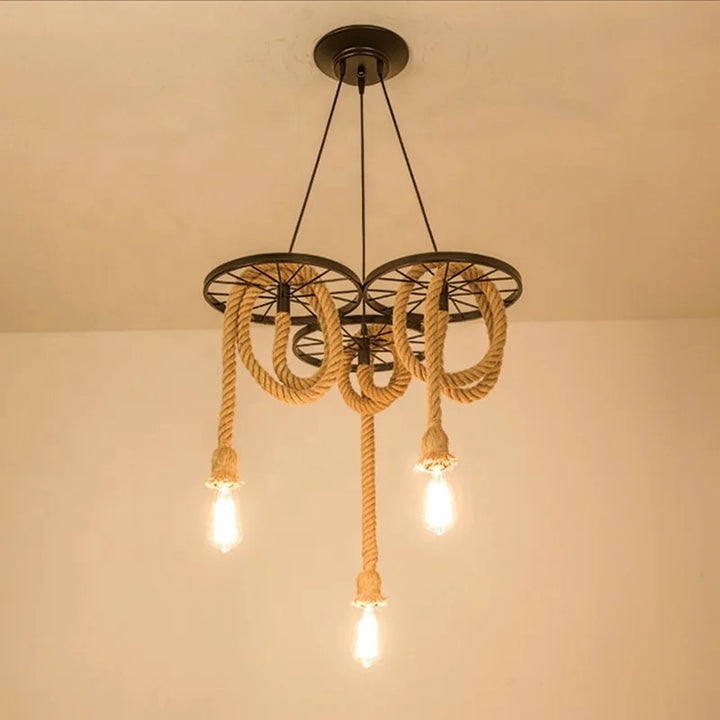 Rope Wheel Chandelier