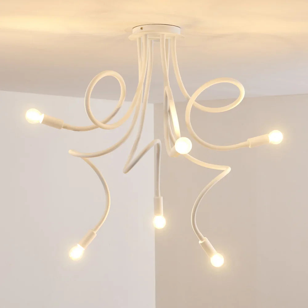 Modern White Spiral Ceiling Light