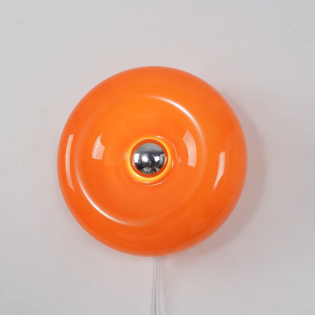 Orange Pink & white Sculptural Round Wall or table Light