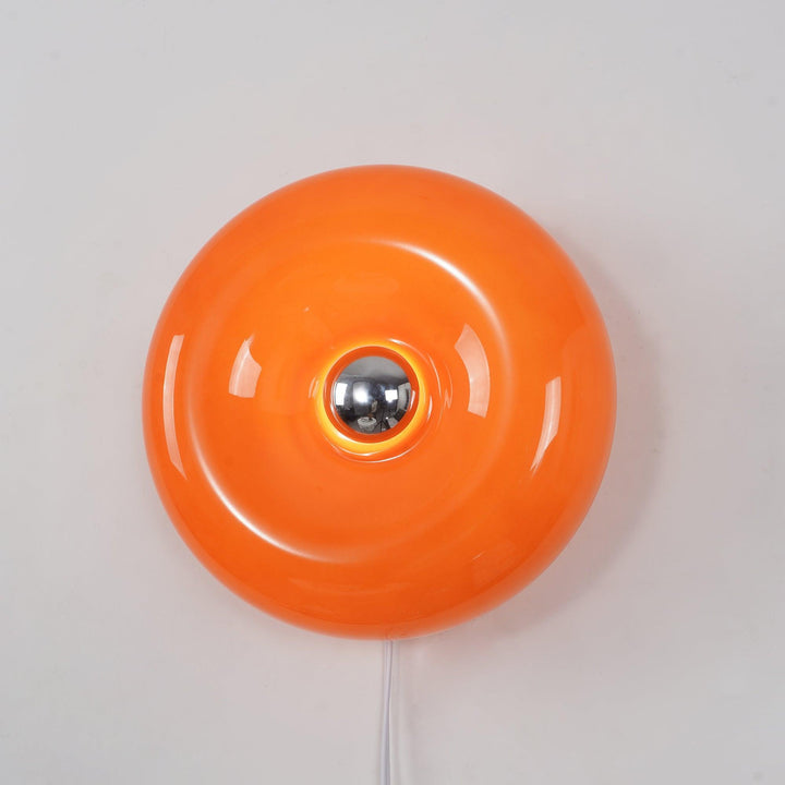 Orange Pink & white Sculptural Round Wall or table Light