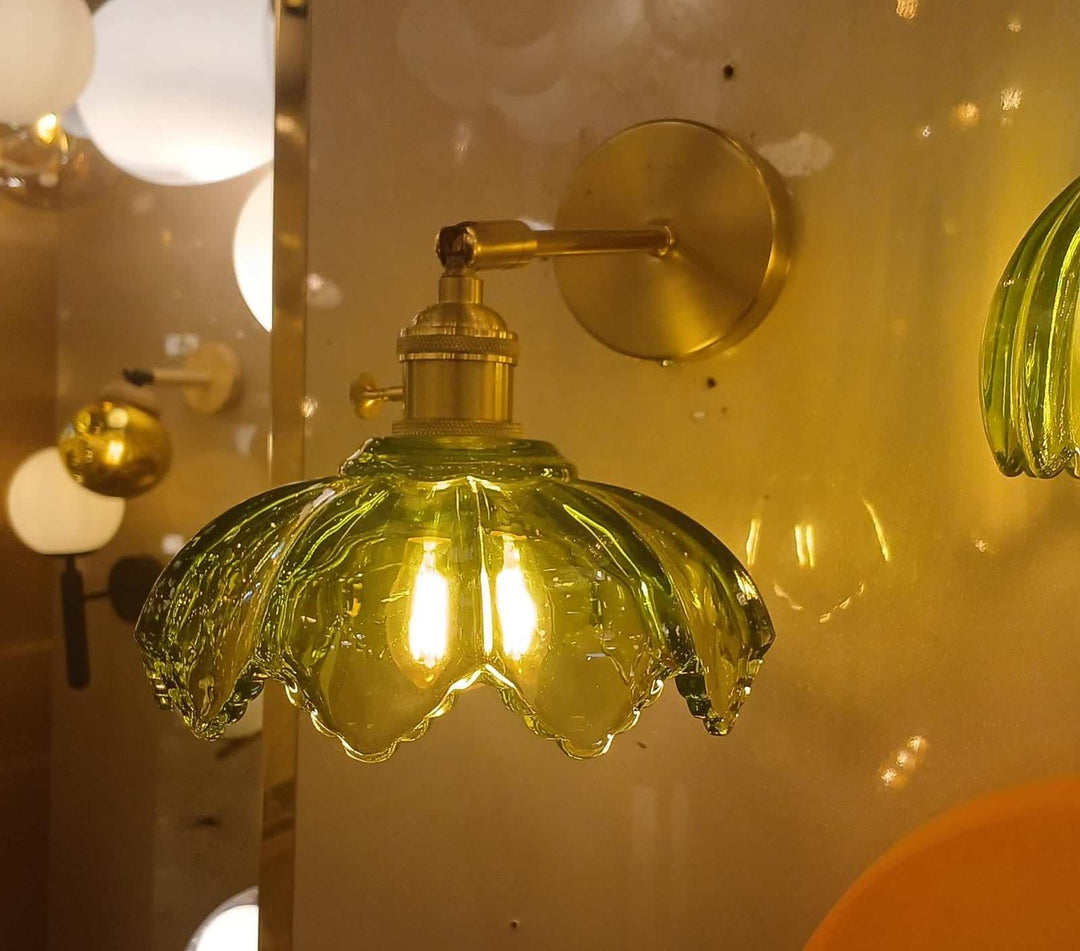 Brass Glass Wall Sconce