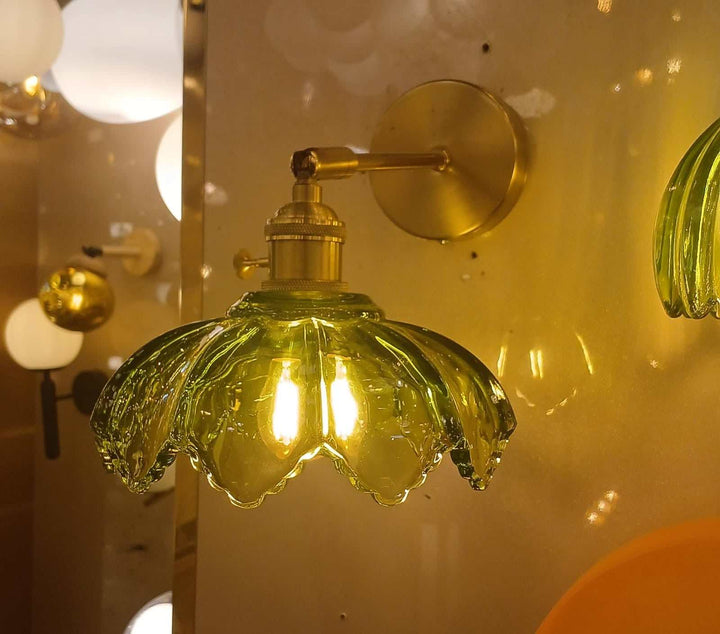 Brass Glass Wall Sconce