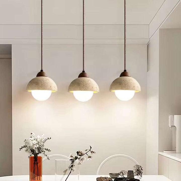 Half Dome Travertine Pendant