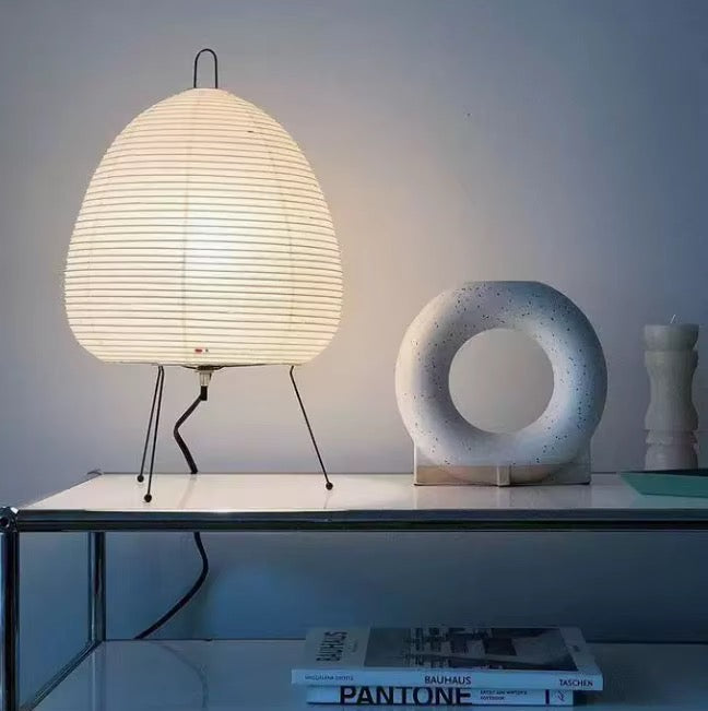 Round Warm White Paper Lantern Table Lamp