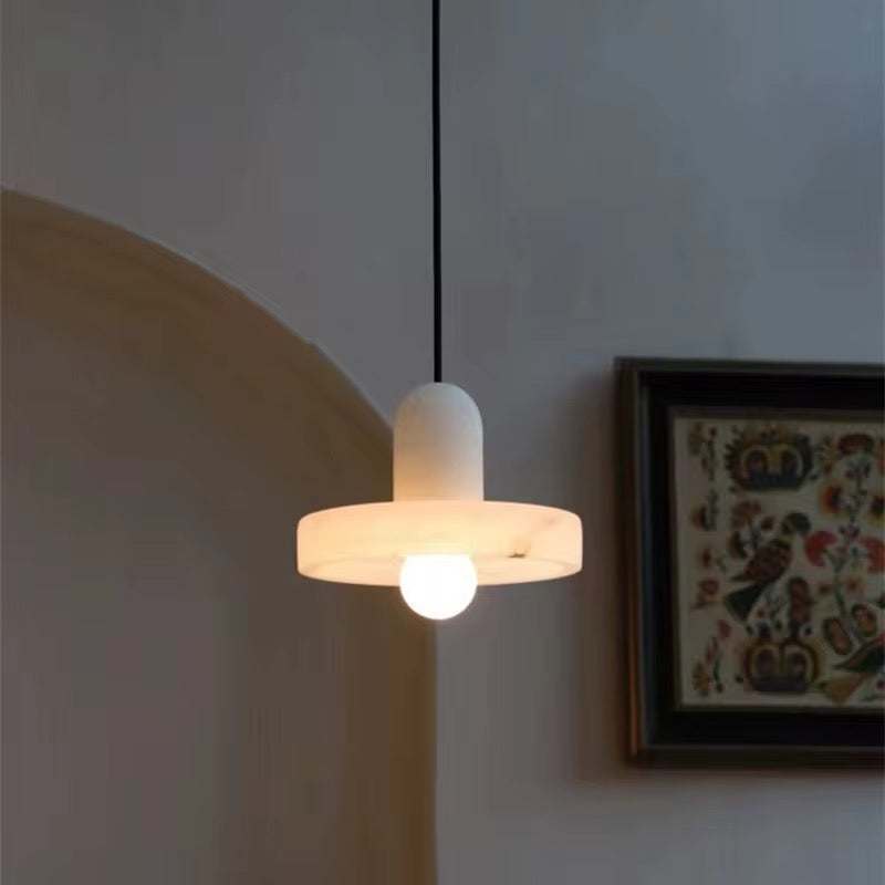 Soft Alabaster Glow Pendant Light