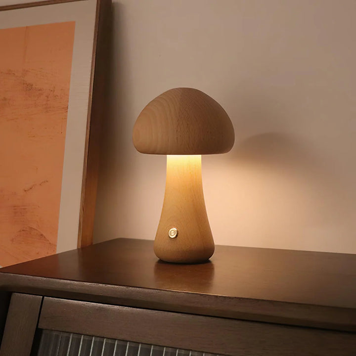 Wooden Rechargeable Table Lamp