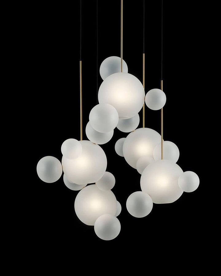 Modern Frosted Glass Globe Pendant Light Cluster