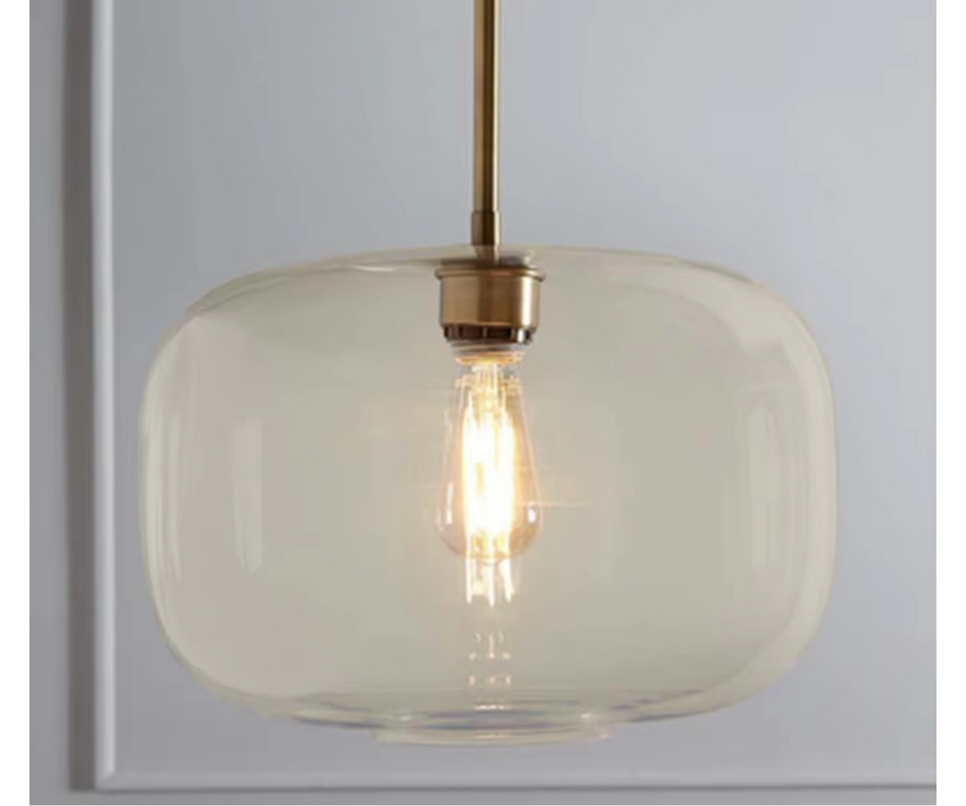 Modern Amber Glass Cluster Pendant Light
