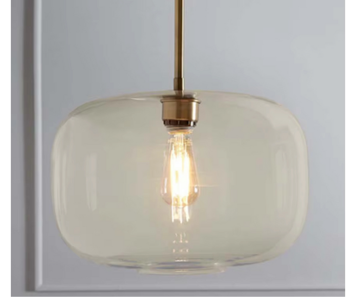 Modern Amber Glass Cluster Pendant Light