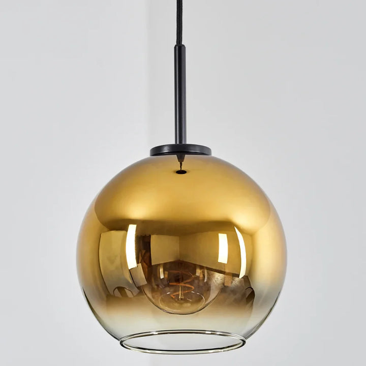 Modern Single Gold Glass Pendant Light