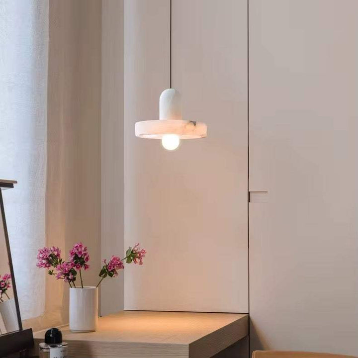 Soft Alabaster Glow Pendant Light