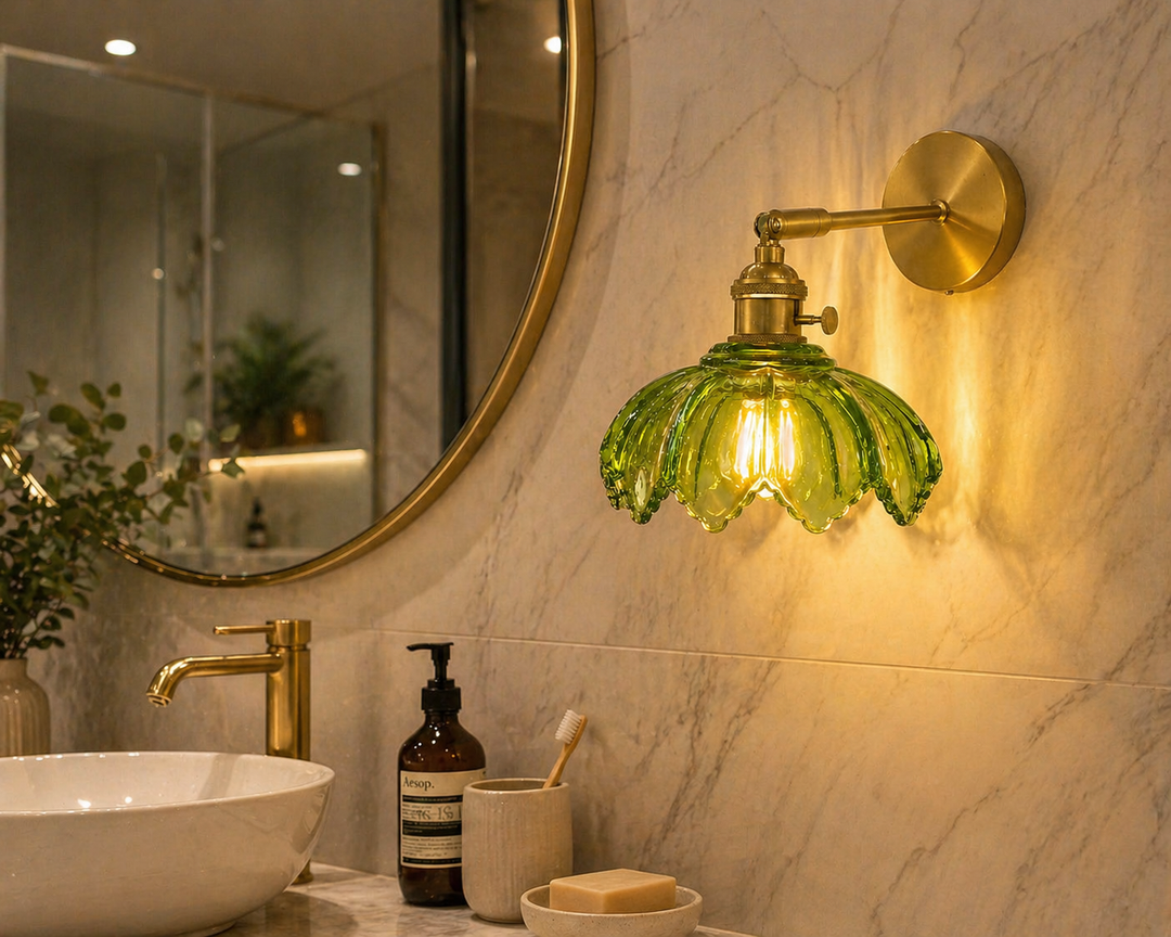 Brass Glass Wall Sconce