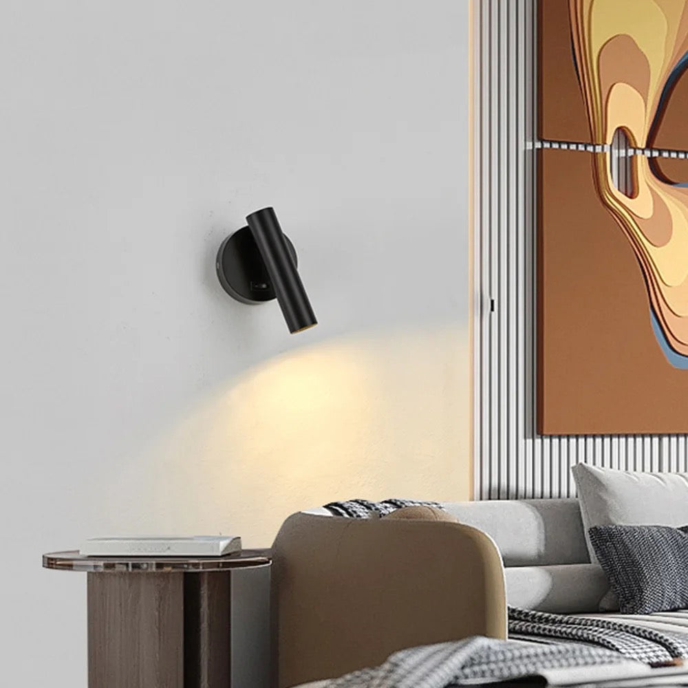 Modern Black Wall Sconce for Bedroom or Living Room