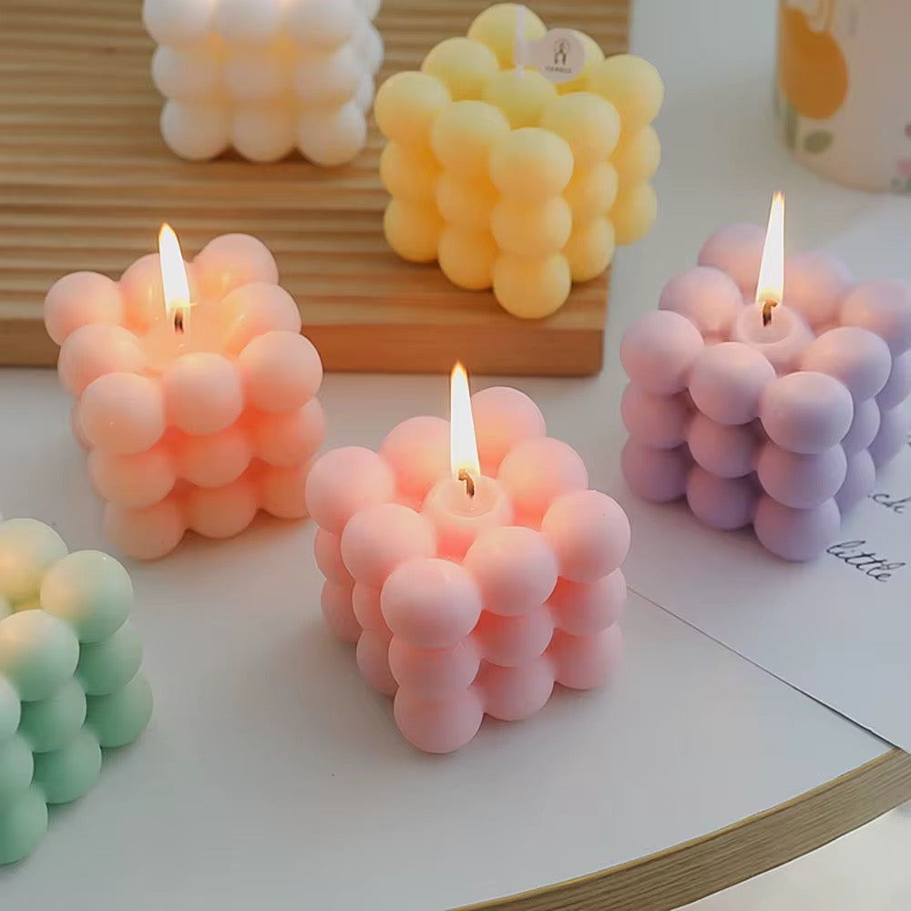 Handmade Bubble Cube Candle pack of 12