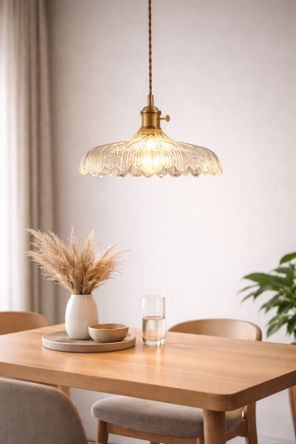 Vintage-Inspired Clear Glass Pendant