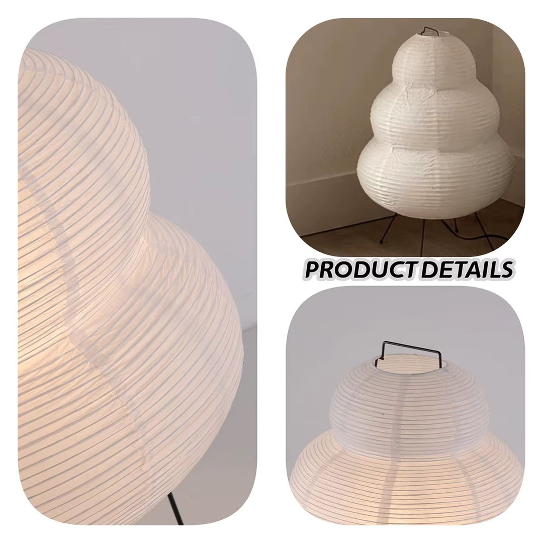 Sculptural White Paper Lantern Floor Lamp