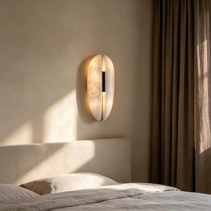 Sculptural White Oval Wall Light
