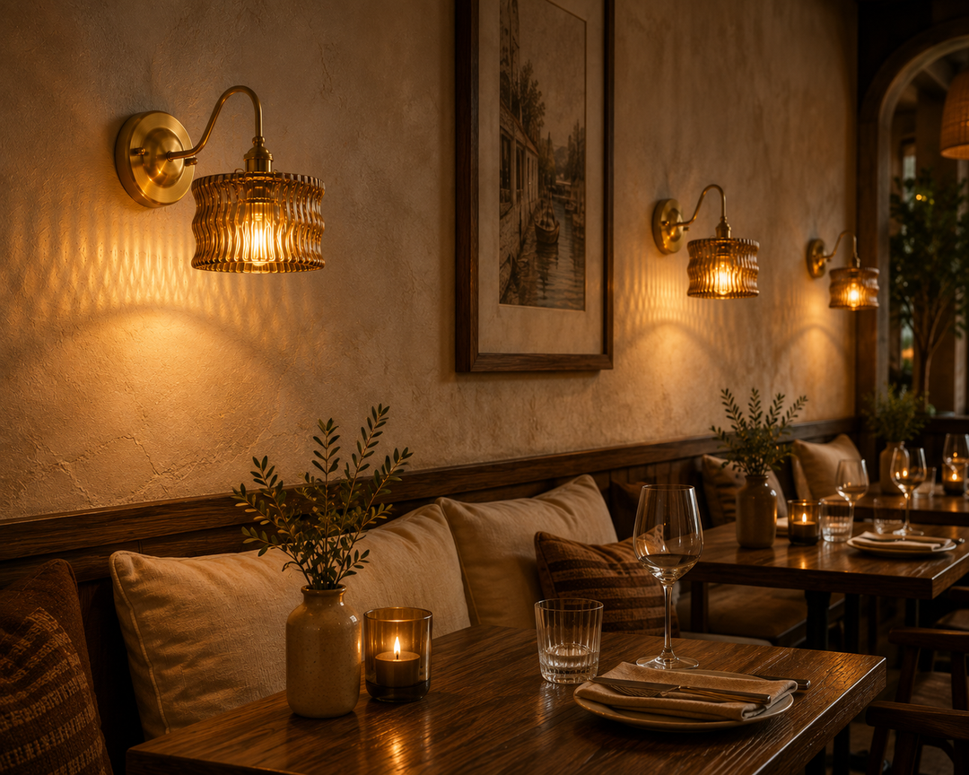 Brass Glass Wall Sconce
