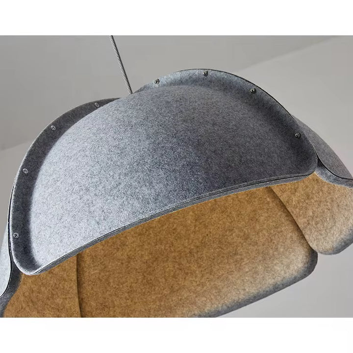 Gray Felt Dome Pendant Light