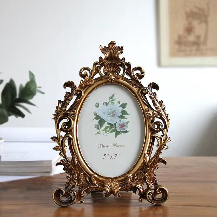 Vintage Ornate Gold Oval Photo Frame