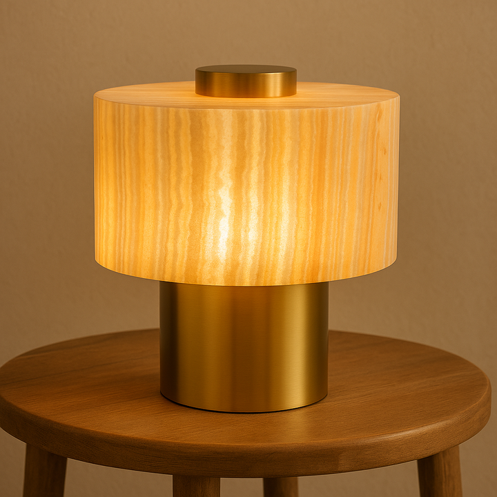 Alabaster and Gold Table Lamp