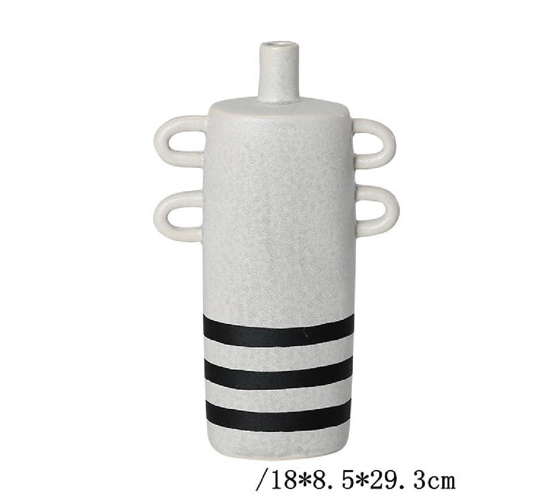 Modern Monochrome Abstract Vase Set of 3