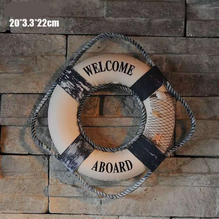 Life Ring Decor Navy Blue
