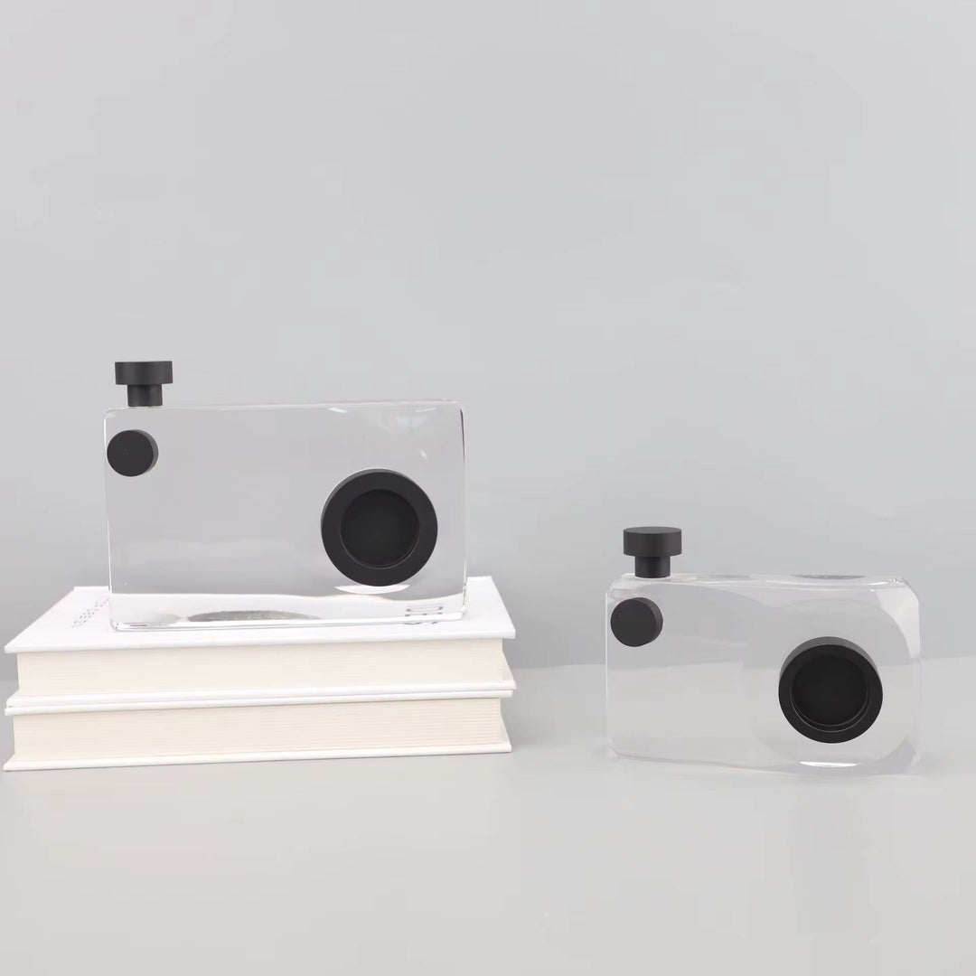 Crystal Camera Sculpture Set of 2