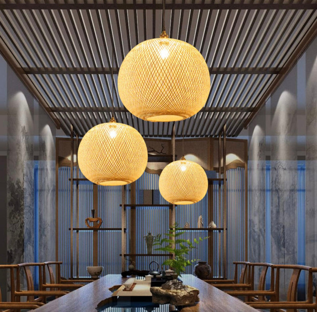 Woven Bamboo Pendant Light