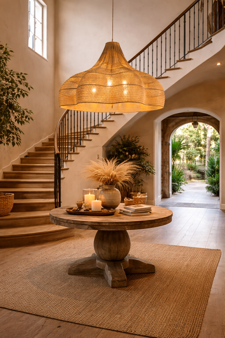 Natural Bamboo Rattan Pendant Light