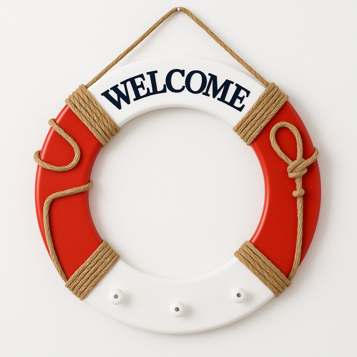 Nautical Welcome Lifebuoy Wall Decor