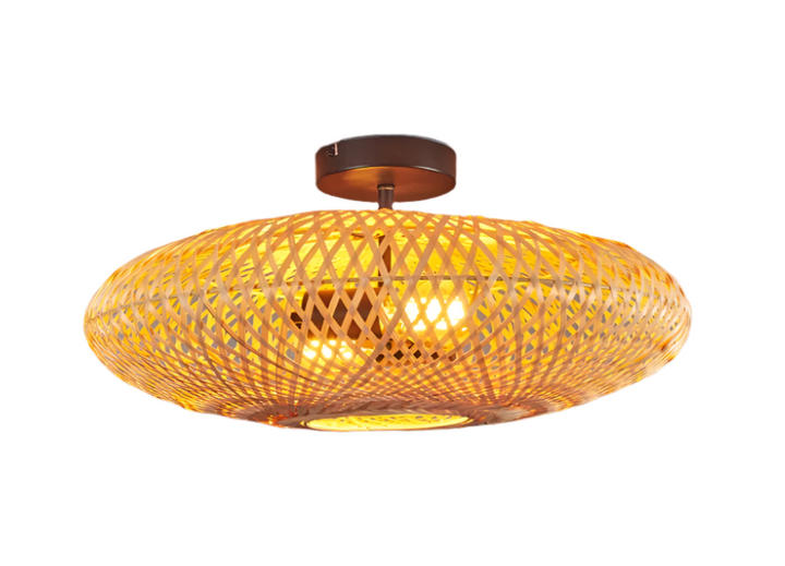 Rustic Bamboo Woven Ceiling Light