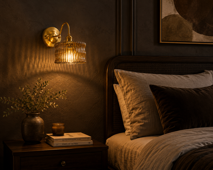 Brass Glass Wall Sconce