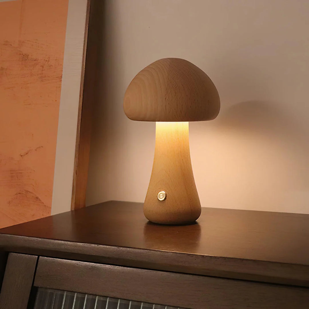 Wooden Rechargeable Table Lamp