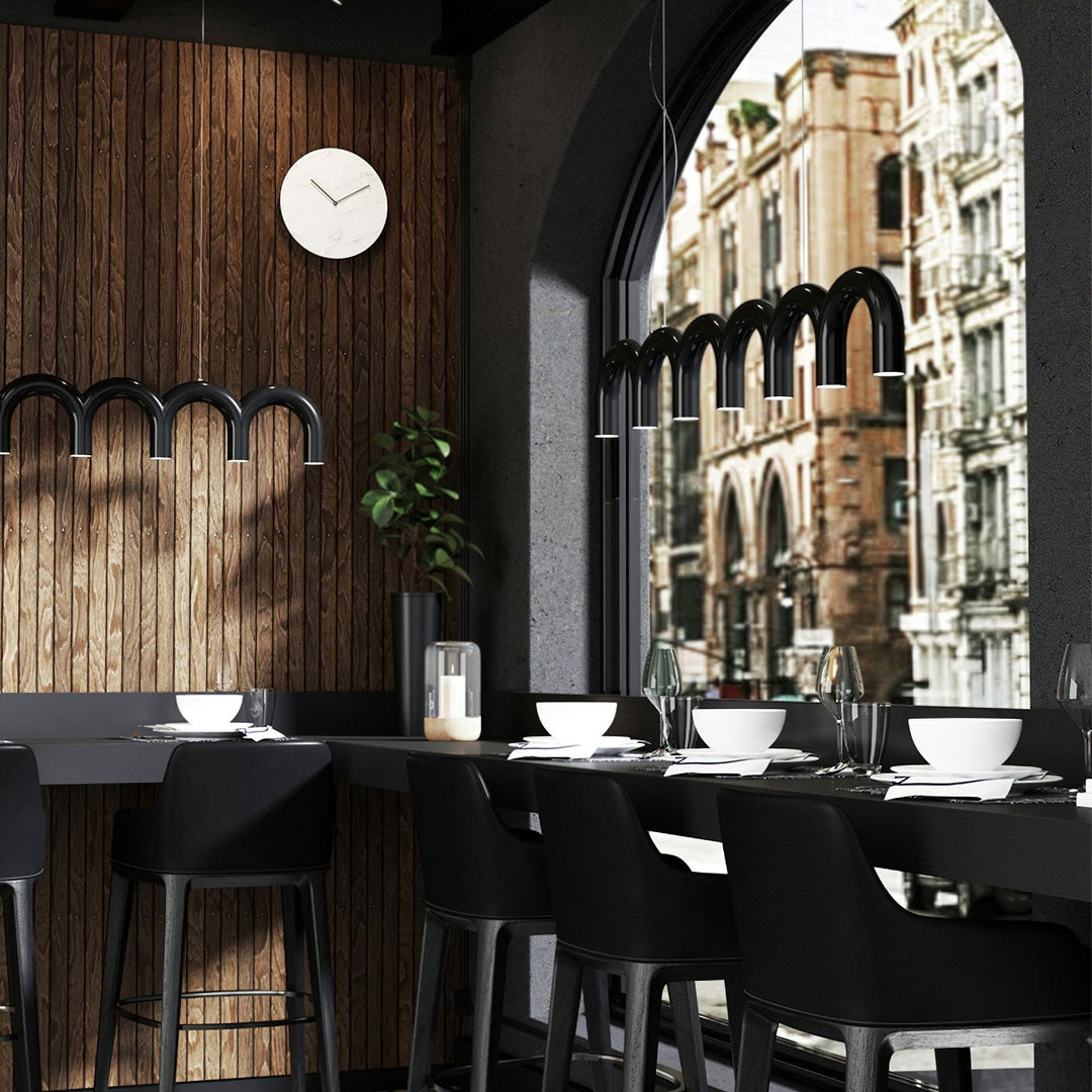 Modern Black Arc Pendant Light