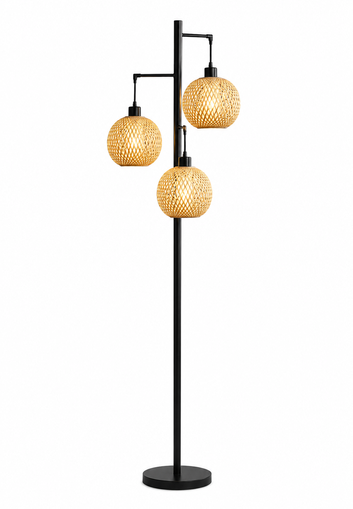Rattan Globe Floor Lamp
