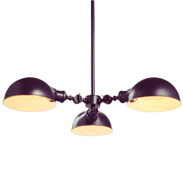 Industrial Triple Dome Pendant Light - Black