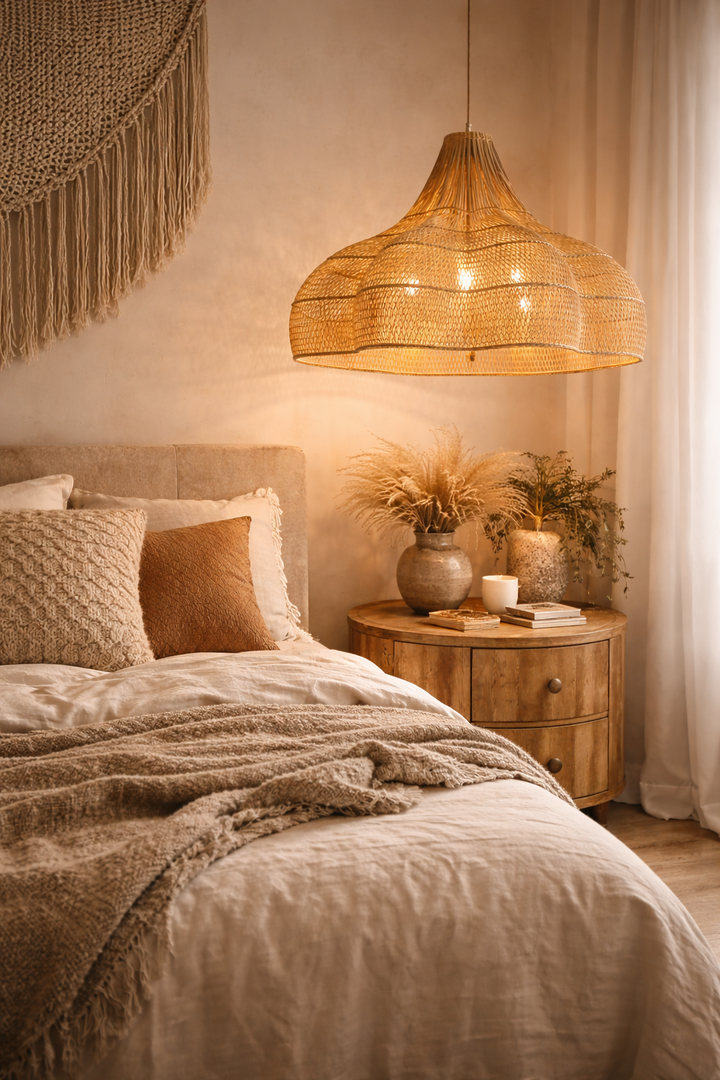 Natural Bamboo Rattan Pendant Light