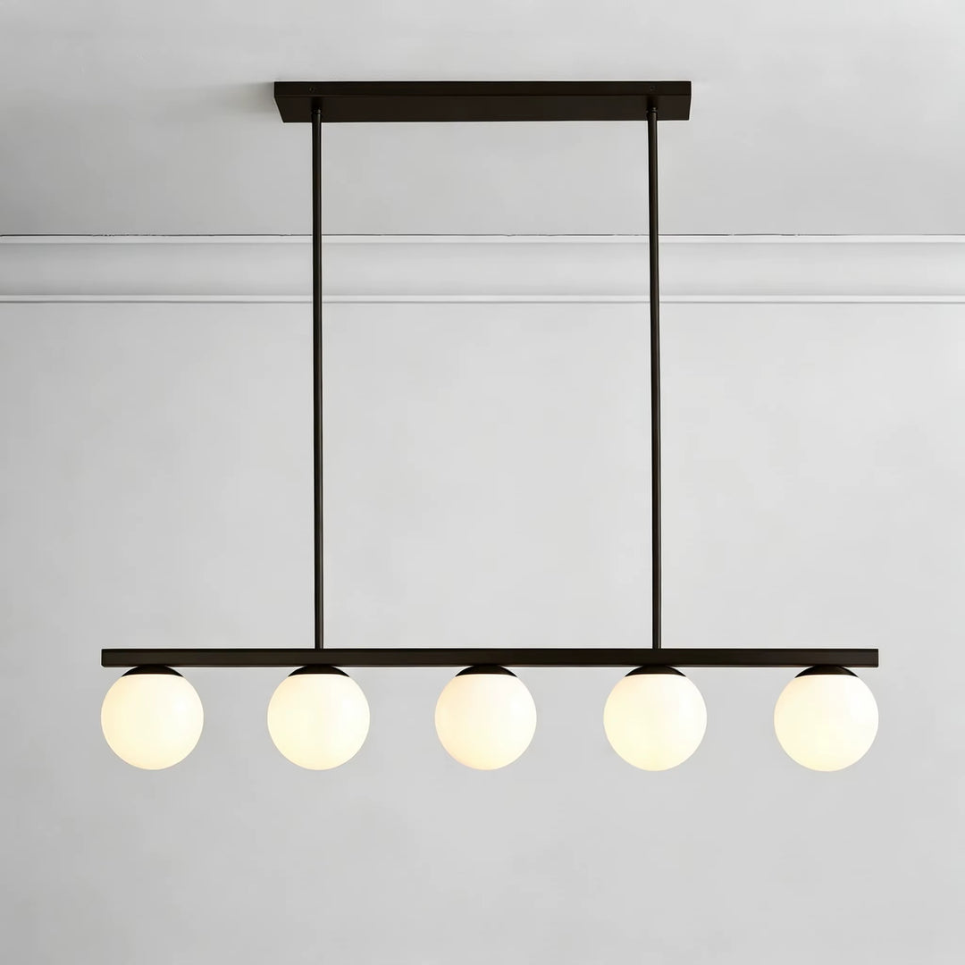Modern Brass Or Black 5-Light Globe Pendant Chandelier